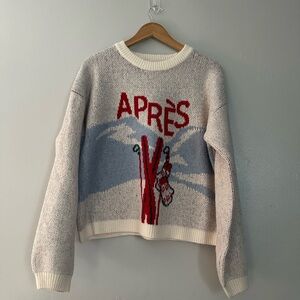A new day Après Ski Sweater - Cream and Red L